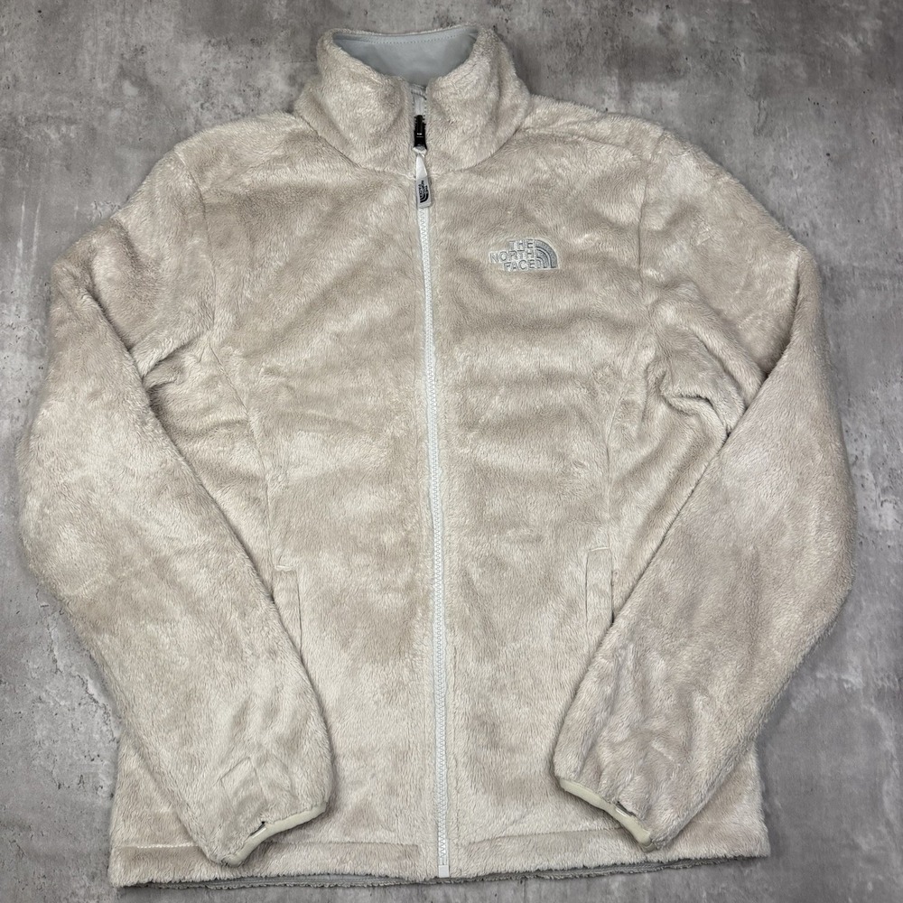 The North Face Osito Full Zip Fleece Jacket Creme Women's Small Cozy Full Zip